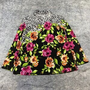 Susan Graver Tunic Top Women's Large Multicolor Floral Turtleneck Business